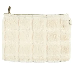 Kosmetyczka/saszetka futrzana kremowa
