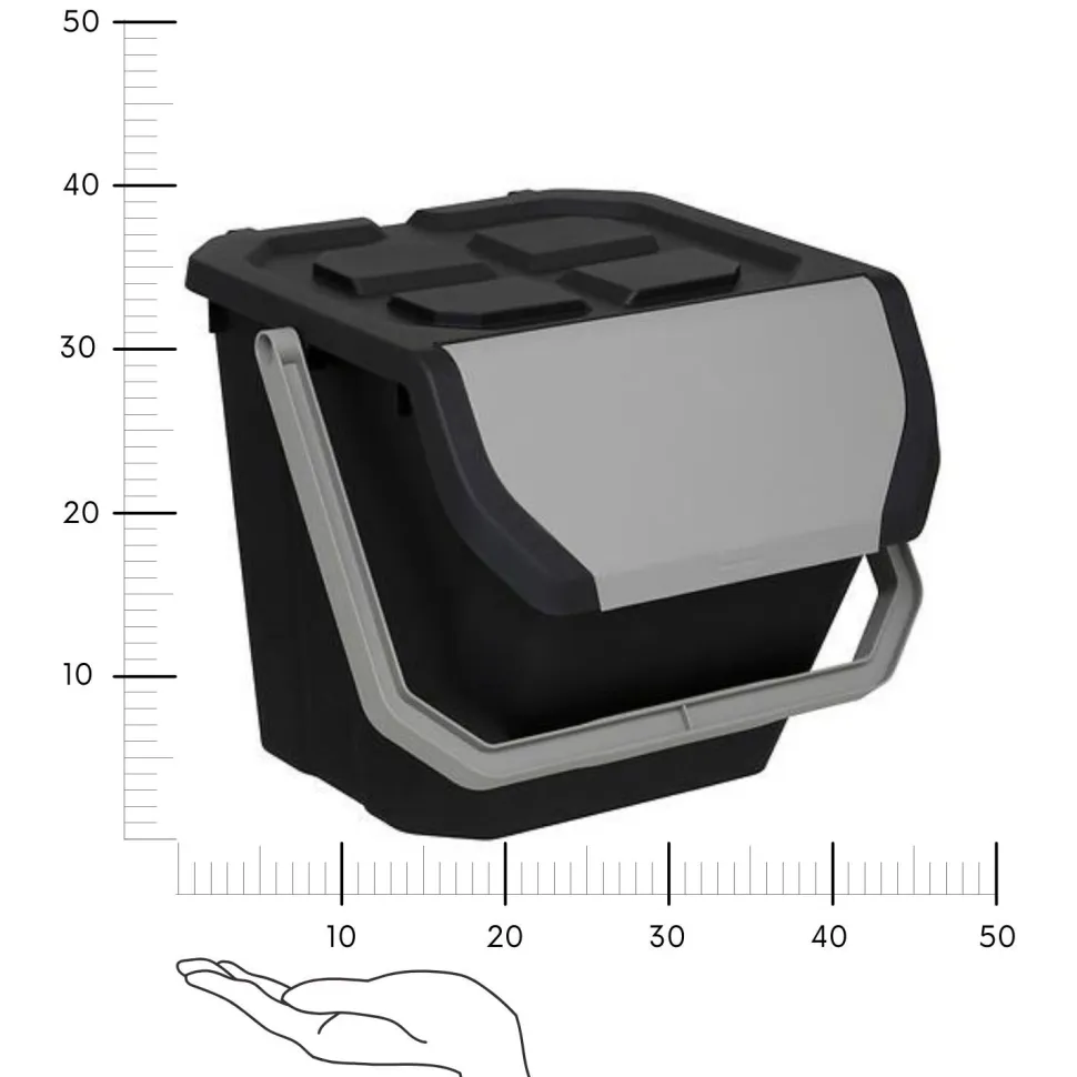 Kosz na śmieci 24l do segregacji czarny