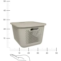 Kosz z pokrywą Aera 19,6 l beżowy