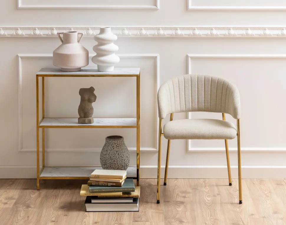 Krzesło Ann beżowe/złote