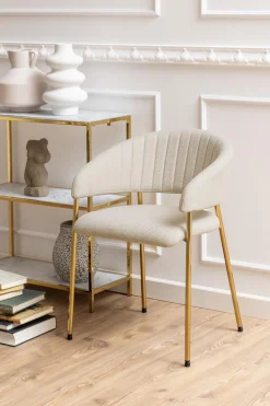 Krzesło Ann beżowe/złote