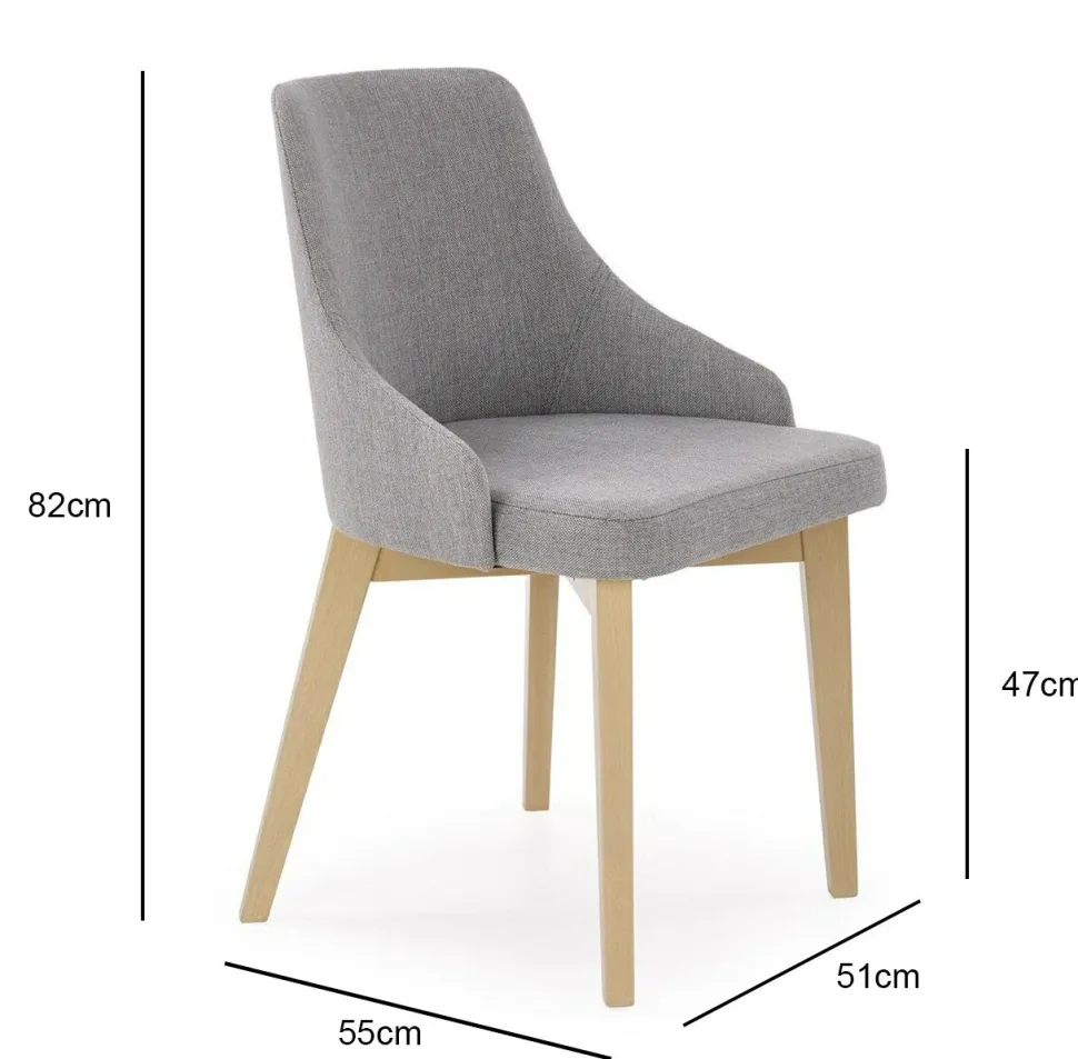 Krzesło Arman dąb/ szare jasne Inari 91