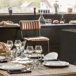 Krzesło barowe Dario skóra brązowe