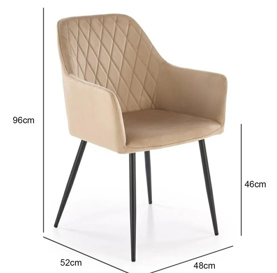 Krzesło Basper Velvet beżowy