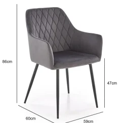 Krzesło Basper Velvet szary