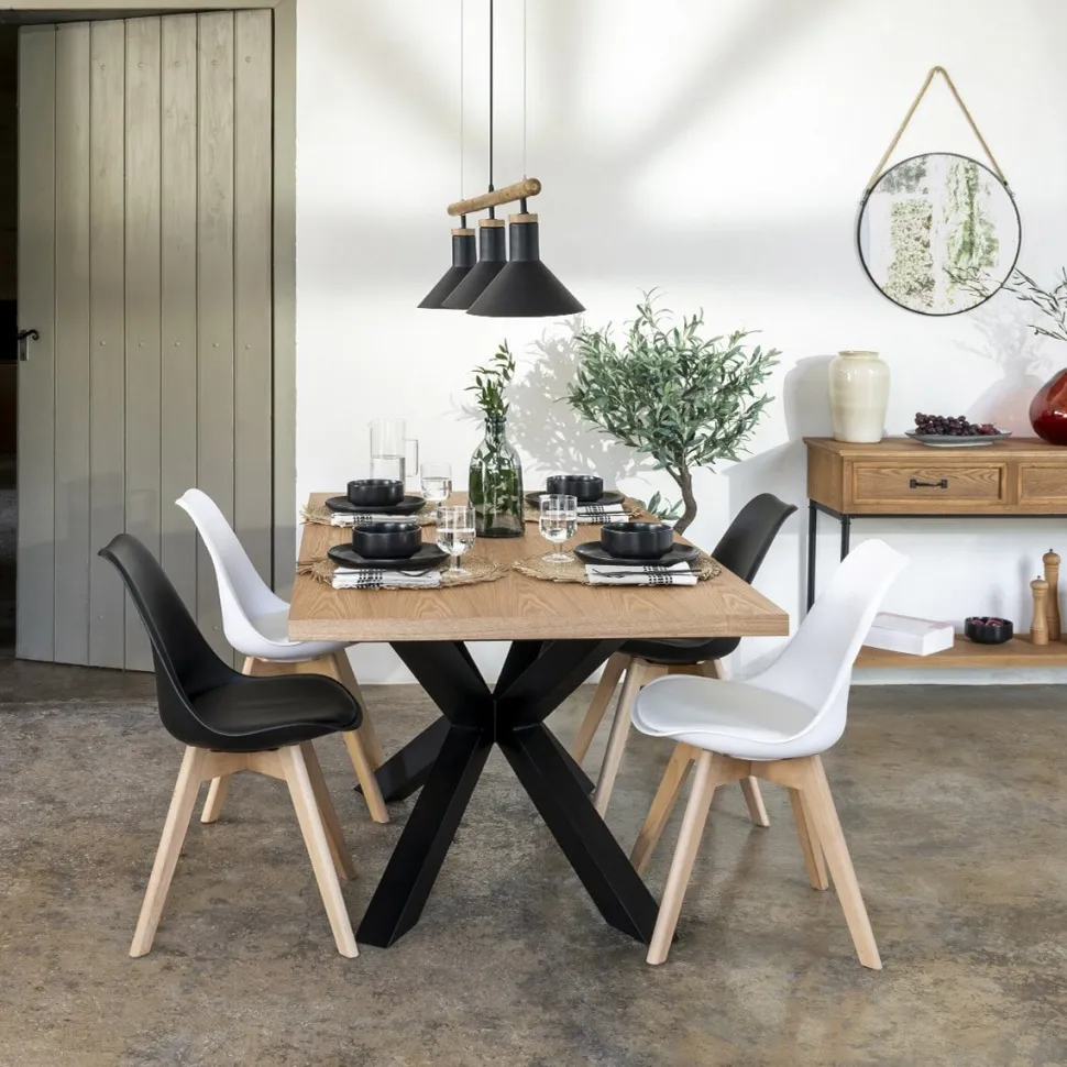 Krzesło Baya białe, nogi bukowe