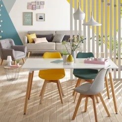 Krzesło Baya morskie, nogi bukowe