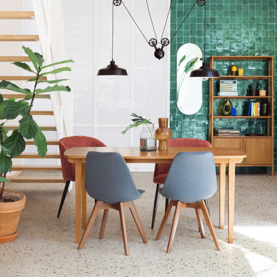 Krzesło Baya niebieskie tapicerowane