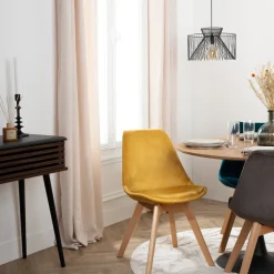 Krzesło Baya VIC żółte nogi bukowe
