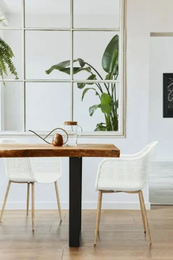 Krzesło Becker białe/naturalne z tworzywa