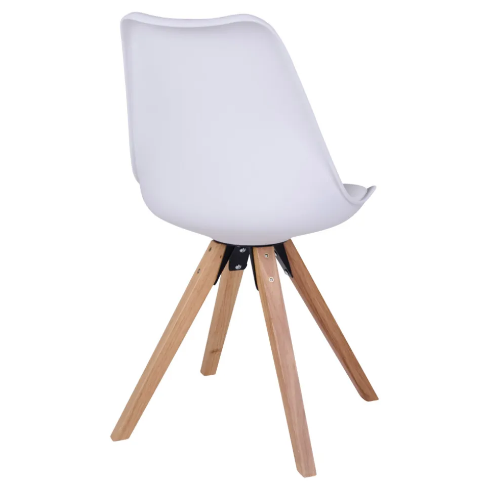 Krzesło Bergen białe PU/ naturalne
