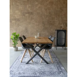 Krzesło Bergen czarne PU/ naturalne