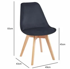 Krzesło Bess Velvet czarne