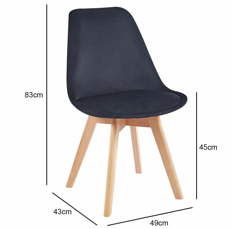 Krzesło Bess Velvet czarne