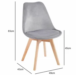 Krzesło Bess Velvet szary