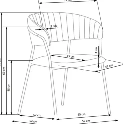 Krzesło Black Glam szare