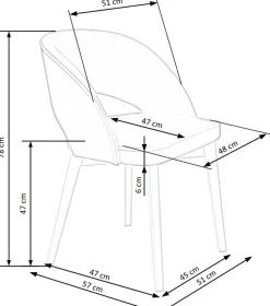 Krzesło Blanche dąb/ granatowe Monolith