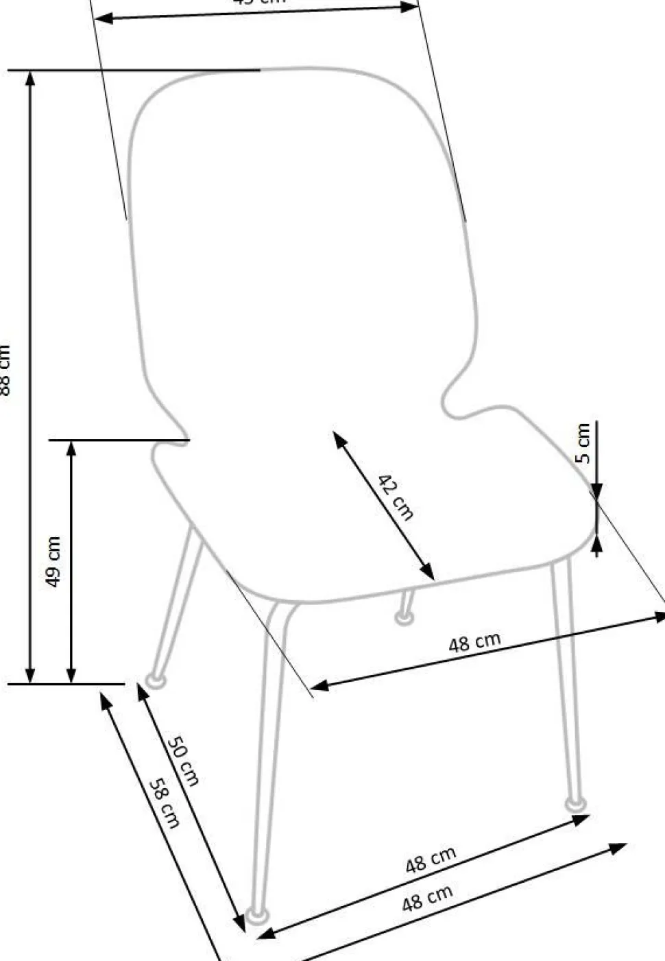 Krzesło Brema szare/złote