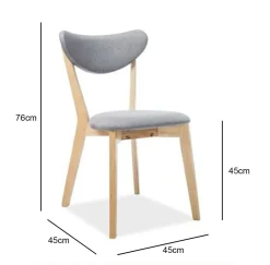 Krzesło Brenda - dąb/szary