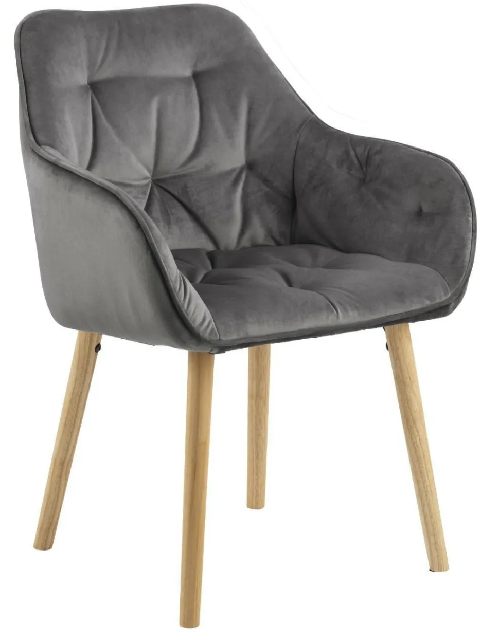 Krzesło Brooke wood VIC szare tapicerowane