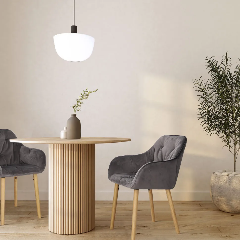 Krzesło Brooke wood VIC szare tapicerowane