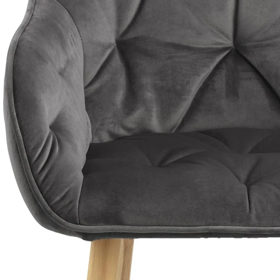 Krzesło Brooke wood VIC szare tapicerowane