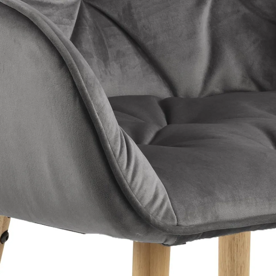 Krzesło Brooke wood VIC szare tapicerowane