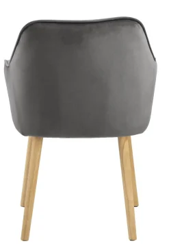Krzesło Brooke wood VIC szare tapicerowane