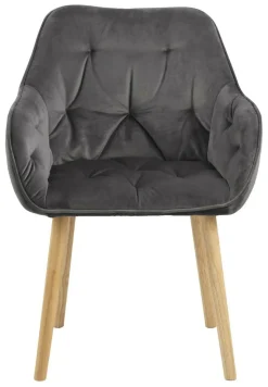 Krzesło Brooke wood VIC szare tapicerowane
