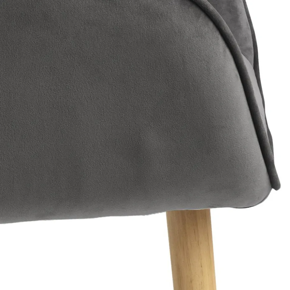 Krzesło Brooke wood VIC szare tapicerowane