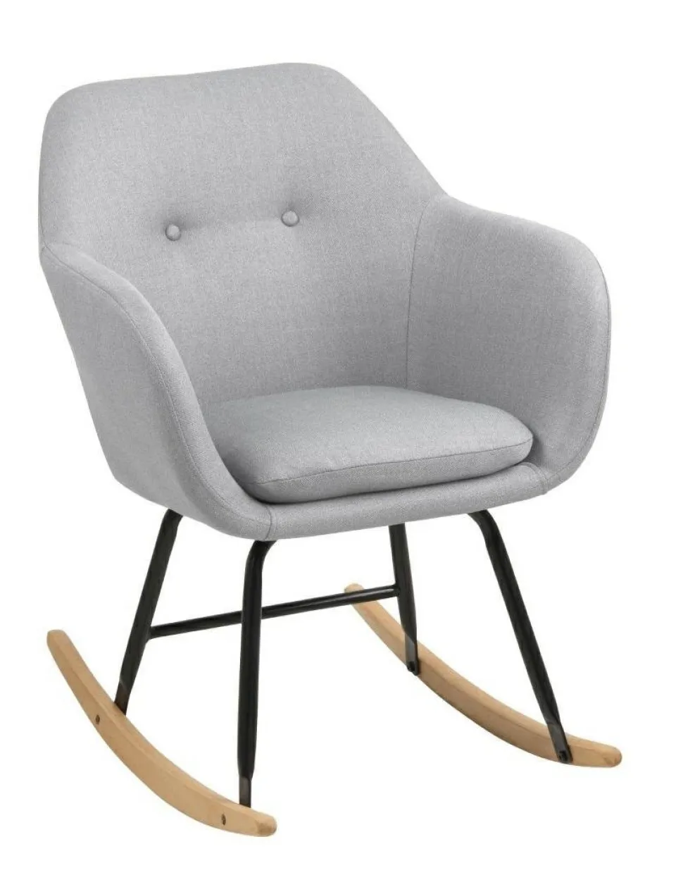 Krzesło bujane Emilia szare jasne tapicerowane