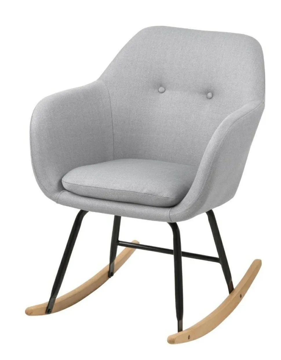 Krzesło bujane Emilia szare jasne tapicerowane