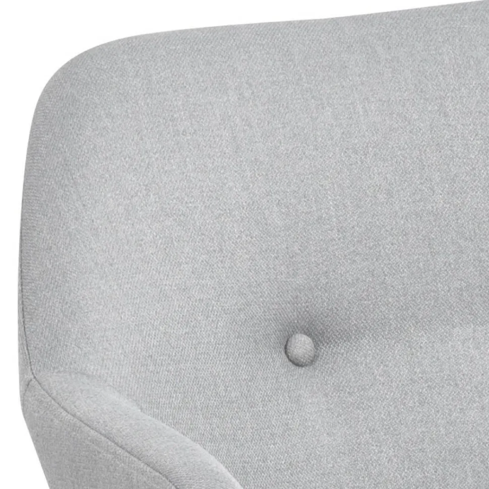 Krzesło bujane Emilia szare jasne tapicerowane