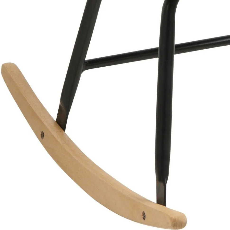 Krzesło bujane Emilia szare jasne tapicerowane