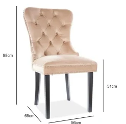 Krzesło Charlotte Velvet - beżowy Bluvel