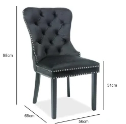 Krzesło Charlotte Velvet -czarny Bluvel