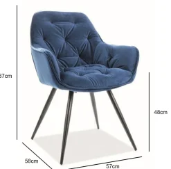 Krzesło Cheer Velvet - granatowy Bluvel