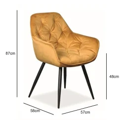 Krzesło Cheer Velvet - żółty Bluvel 68