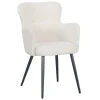 Krzesło Cherson białe tkanina teddy bear tapicerowane