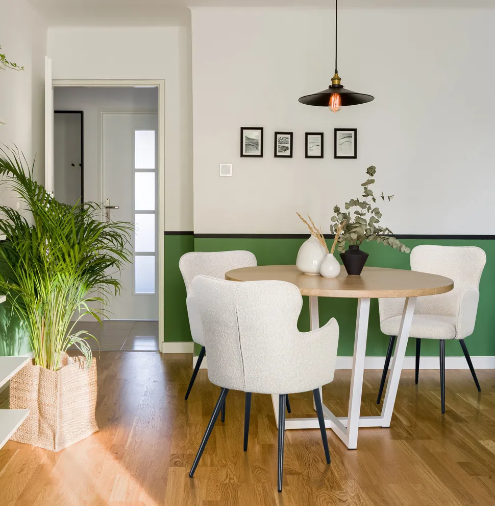 Krzesło Cherson białe tkanina teddy bear tapicerowane