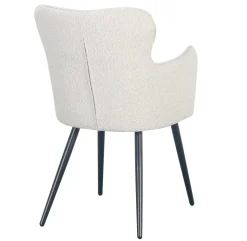 Krzesło Cherson białe tkanina teddy bear tapicerowane