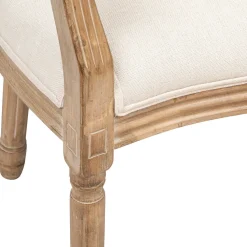 Krzesło Cleon Arm beżowe/bielone