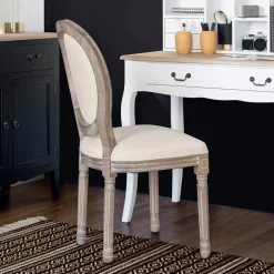 Krzesło Cleon beżowe/bielone