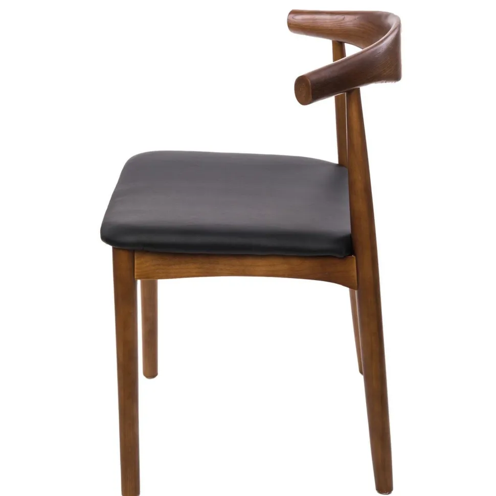 Krzesło Codo inspirowane Elbow Chair brązowy/czarny drewniane