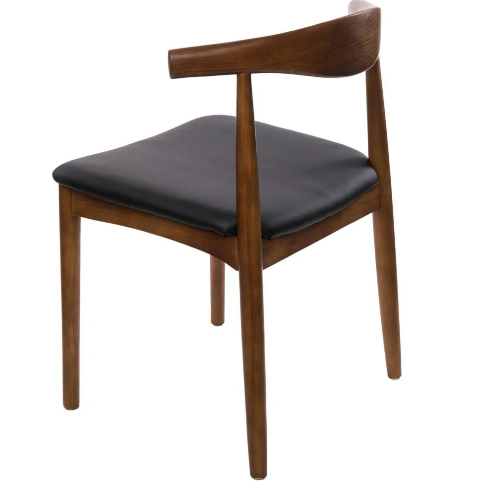Krzesło Codo inspirowane Elbow Chair brązowy/czarny drewniane