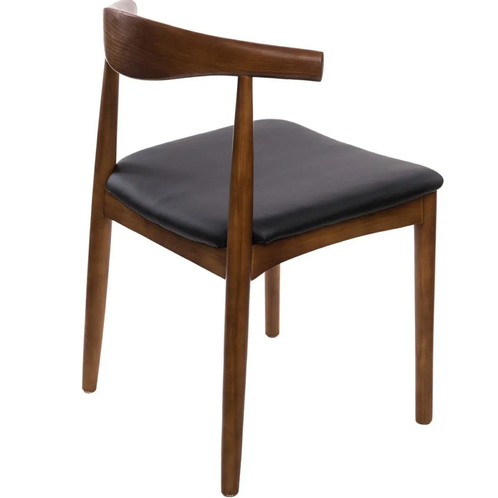 Krzesło Codo inspirowane Elbow Chair brązowy/czarny drewniane