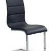 Krzesło Connect czarne PU/ chrom