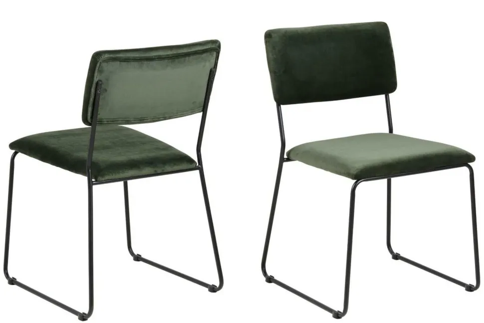 Krzesło Cornelia VIC Forest Green tapicerowane