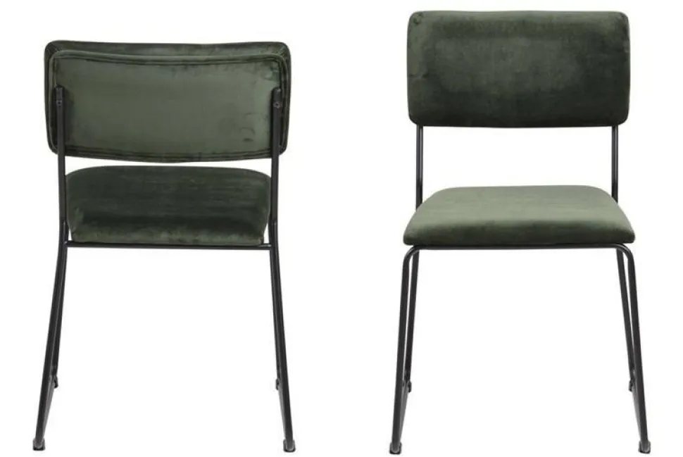 Krzesło Cornelia VIC Forest Green tapicerowane