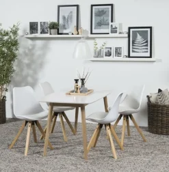 Krzesło Dima white/ dąb z tworzywa